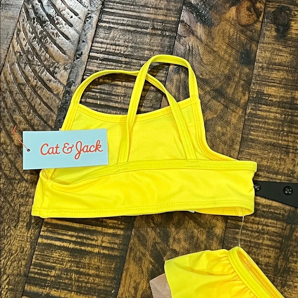 Cat & Jack Yellow Bikini with Pink and Blue Accents